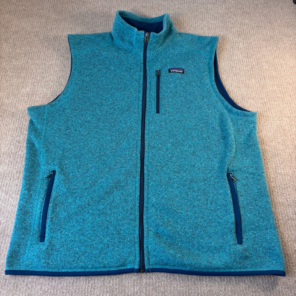 Patagonia Subtidal Blue Better Sweater Full Zip‎ Vest Men's Size XXL EUC 25882